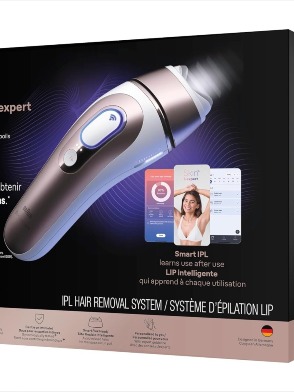 Braun Skin I-Expert Smart IPL PL7243 at Home Laser Hair Removal, 3 Heads, Unisex